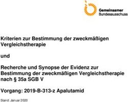 Kriterien zur Bestimmung der zweckm&auml;&szlig;igen Vergleichstherapie und Recherche und Synopse der Evidenz zur Bestimmung der zweckm&auml;&szlig;igen ...