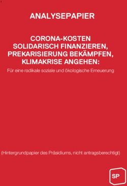 ANALYSEPAPIER CORONA-KOSTEN SOLIDARISCH FINANZIEREN, PREKARISIERUNG BEKÄMPFEN, KLIMAKRISE ANGEHEN: SP Schweiz
