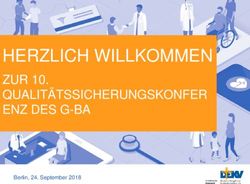 HERZLICH WILLKOMMEN ZUR 10. QUALITÄTSSICHERUNGSKONFER ENZ DES G-BA - Berlin, 24. September 2018