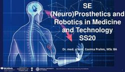 SE SS20 (Neuro)Prosthetics and Robotics in Medicine and Technology - Dr. med. scient. Cosima Prahm, MSc BA - MedUni Wien