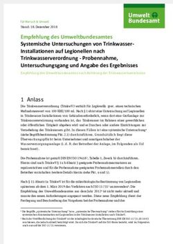 Empfehlung des Umweltbundesamtes Systemische Untersuchungen von Trinkwasser-Installationen auf Legionellen nach Trinkwasserverordnung ...