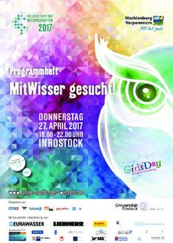 IN ROSTOCK DONNERSTAG 27. APRIL 2017 18.00 - 22.00 UHR - Lange Nacht der Wissenschaften Rostock