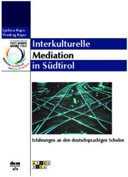 Interkulturelle Mediation in Südtirol - Erfahrungen an den deutschsprachigen Schulen