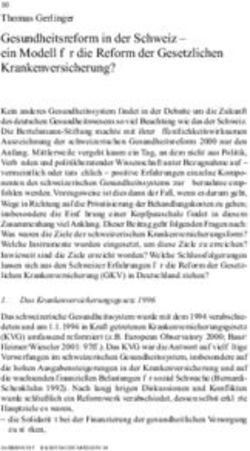 Gesundheitsreform in der Schweiz - ein Modell f&uuml;r die Reform der Gesetzlichen Krankenversicherung?