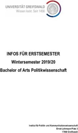 INFOS F&Uuml;R ERSTSEMESTER - Wintersemester 2019/20 Bachelor of Arts Politikwissenschaft