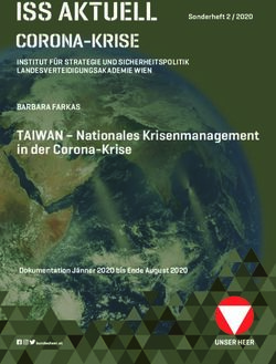 ISS AKTUELL CORONA-KRISE - TAIWAN - Nationales Krisenmanagement in der Corona-Krise - &Ouml;sterreichisches Bundesheer