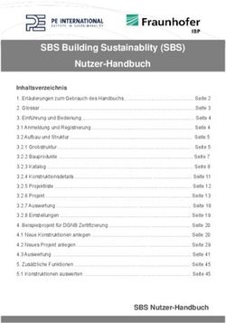 SBS Building Sustainablity (SBS) Nutzer-Handbuch