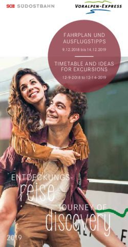 Reise - FAHRPLAN UND AUSFLUGSTIPPS TIMETABLE AND IDEAS FOR EXCURSIONS - Schweizerische S&uuml;dostbahn AG