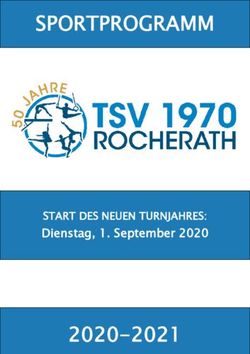 SPORTPROGRAMM - START DES NEUEN TURNJAHRES: Dienstag, 1. September 2020 - TSV Rocherath