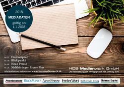 MEDIADATEN 2018 gültig ab 1. 1. 2018 - Nr. 57 Frankenpost Nr. 30 Blickpunkt Nr. 60 Neue Presse Nr. 26 Südthüringer Presse Plus Alle Mediadaten ...