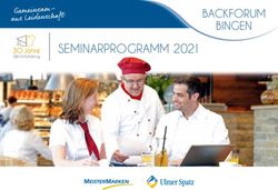 SEMINARPROGRAMM 2021 BACKFORUM BINGEN - Ulmer Spatz