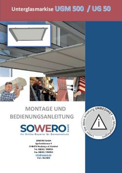 MONTAGE UND BEDIENUNGSANLEITUNG - Unterglasmarkise - SOWERO GmbH Egerlandstrasse 4