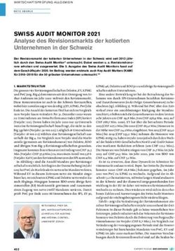 SWISS AUDIT MONITOR 2021 - Analyse des Revisionsmarkts der kotierten Unternehmen in der Schweiz