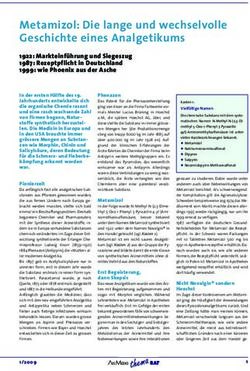 Metamizol: Die lange und wechselvolle Geschichte eines Analgetikums - Rosenfluh Publikationen AG