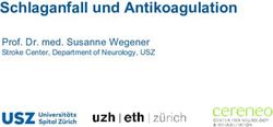 Schlaganfall und Antikoagulation - Prof. Dr. med. Susanne Wegener Stroke Center, Department of Neurology, USZ - INRswiss