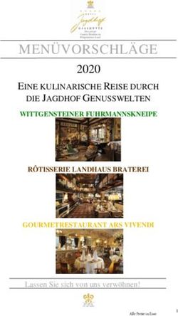 MENÜVORSCHLÄGE 2020 DIE JAGDHOF GENUSSWELTEN - Hotel Jagdhof Glashütte