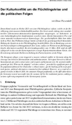 Der Kulturkonflikt um die Flüchtlingskrise und die politischen Folgen - Nomos eLibrary