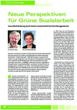 Neue Perspektiven für Grüne Sozialarbeit - Soziale Landwirtschaft
