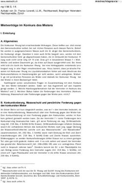 Mietvertr&auml;ge im Konkurs des Mieters - Einleitung A. Allgemeines