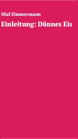 Einleitung: D&uuml;nnes Eis - Olaf Zimmermann - Deutscher Kulturrat
