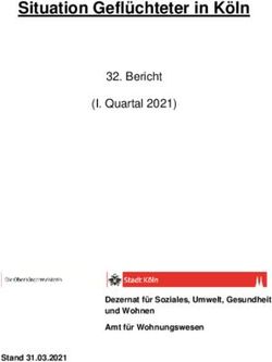 Situation Geflüchteter in Köln - Bericht (I. Quartal 2021) - Dezernat für Soziales, Umwelt, Gesundheit und Wohnen - Stadt Köln