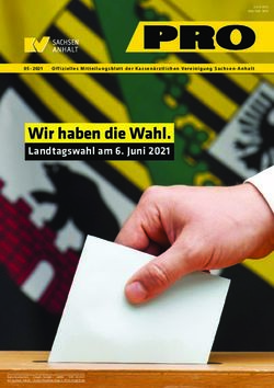 Wir haben die Wahl. Landtagswahl am 6. Juni 2021 - KVSA