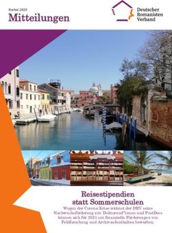 Mitteilungen - Reisestipendien statt Sommerschulen Wegen der Corona-Krise widmet der DRV seine - Deutscher Romanistenverband