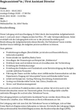 Regieassistent*in / First Assistant Director - iSFF