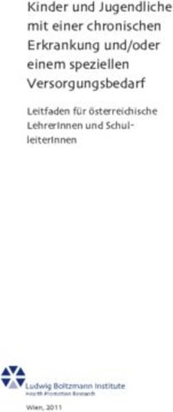 Kinder und Jugendliche mit einer chronischen Erkrankung und/oder einem speziellen Versorgungsbedarf - Leitfaden f&uuml;r &ouml;sterreichische LehrerInnen ...