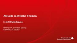 AKTUELLE RECHTLICHE THEMEN - AWS-DIGITALTAGUNG RA PROF. DR. CHRISTIAN SPRANG FRANKFURT, 24.06.2021