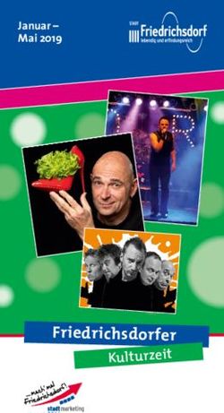 Friedrichsdorfer Kulturzeit - Januar - Mai 2019 - Stadt Friedrichsdorf
