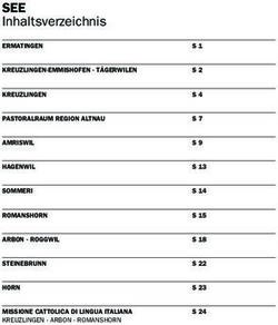 SEE Inhaltsverzeichnis - forumKirche