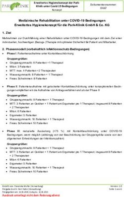 Medizinische Rehabilitation unter COVID-19 Bedingungen Erweitertes Hygienekonzept f&uuml;r die Park-Klinik GmbH & Co. KG