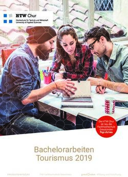 Bachelorarbeiten Tourismus 2019 - HTW Chur