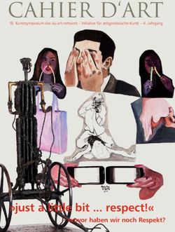 Cahier d'art - "just a little bit ... respect!" wovor haben wir noch Respekt? - eu art network