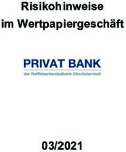 Risikohinweise im Wertpapiergeschäft 03/2021
