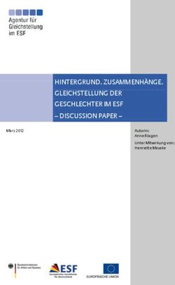 HINTERGRUND. ZUSAMMENHÄNGE. GLEICHSTELLUNG DER GESCHLECHTER IM ESF - DISCUSSION PAPER
