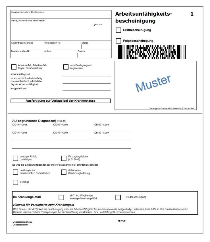 Elektronische Arbeitsunfähigkeitsbescheinigung (eAU), ICD-10-GM ...