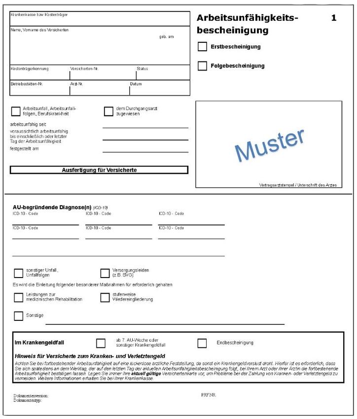 Elektronische Arbeitsunfähigkeitsbescheinigung (eAU), ICD-10-GM ...