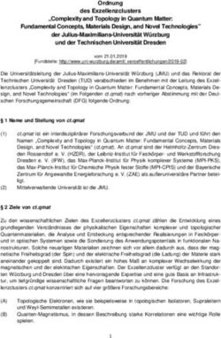 Ordnung des Exzellenzclusters "Complexity and Topology in Quantum Matter: Fundamental Concepts, Materials Design, and Novel Technologies" der ...