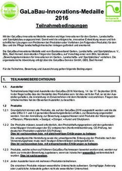 GALABAU-INNOVATIONS-MEDAILLE 2016 - TEILNAHMEBEDINGUNGEN