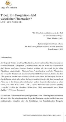 Tibet: Ein Projektionsfeld westlicher Phantasien? - LUC SCHAEDLER