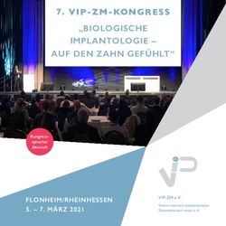VIP-ZM-KONGRESS "BIOLOGISCHE IMPLANTOLOGIE - AUF DEN ZAHN GEF&Uuml;HLT" - FLONHEIM/RHEINHESSEN 5 - 7. M&Auml;RZ 2021