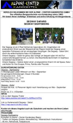 SEGWAY SAFARIS SEGWAY SIGHTSEEING - HERZLICH WILKOMMEN BEI DER ALPINE - CENTER KANDERSTEG GMBH