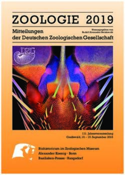 ZOOLOGIE 2019 Mitteilungen der Deutschen Zoologischen Gesellschaft - Deutsche Zoologische Gesellschaft eV
