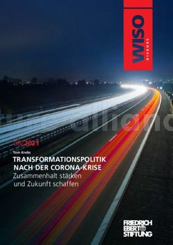 TRANSFORMATIONSPOLITIK NACH DER CORONA-KRISE - 08/2021 Tom Krebs