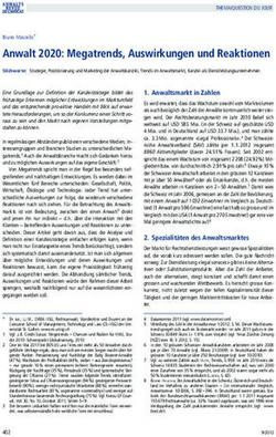 Anwalt 2020: Megatrends, Auswirkungen und Reaktionen - SAV/FSA