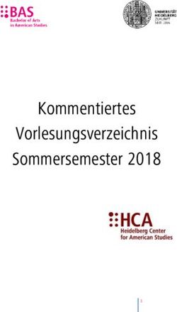 Kommentiertes Vorlesungsverzeichnis Sommersemester 2018 - HCA Heidelberg