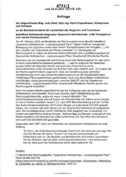 Anfrage vom 24.11.2021 (XXVII. GP) - Parlament