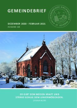 GEMEINDEBRIEF DEZEMBER 2020 - FEBRUAR 2021 - AUSGABE 158 - Kirche Hamburg